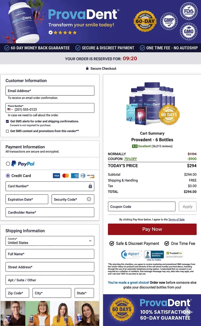 Provadent Secure Checkout